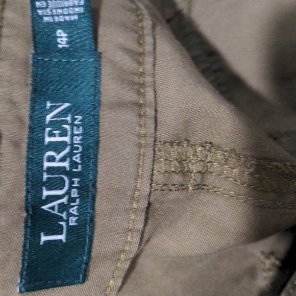 Lauren Ralph Lauren Women's NWT Straight Leg Utility Cargo Pant Olive Size 14P - Picture 10 of 11